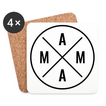 MAMA Mutter Muttertag Weihnachten Geburtstag Mama - Untersetzer (4er-Set) - Weiß - Vorne