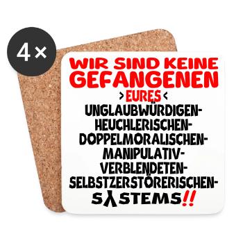Wir sind keine Gefangenen - Untersetzer (4er-Set) - Weiß - Vorne
