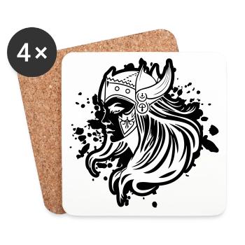 Viking Woman Warrior Viking - Coasters (set of 4) - white - Front