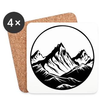 Berge Symbol Mountains - Coasters (set of 4) - white - Front