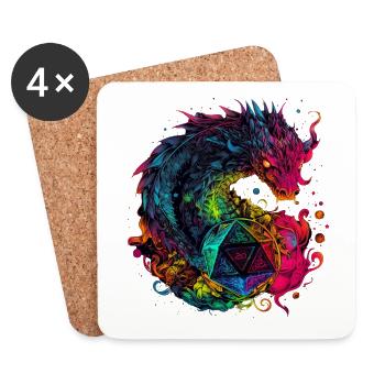 Dragon Die V.4 - Dessous de verre (lot de 4) - blanc - Devant