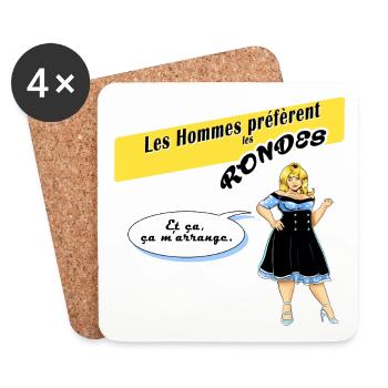 Les Hommes préfèrent les rondes - Dessous de verre (lot de 4) - blanc - Devant