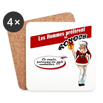 Les Hommes préfèrent les rondes 03 - Dessous de verre (lot de 4) - blanc - Devant