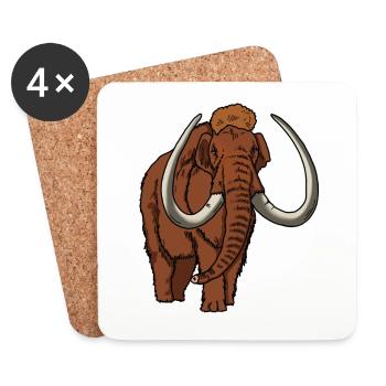 Mammut farbig - Untersetzer (4er-Set) - Weiß - Vorne