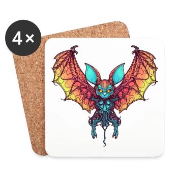 Crazy Bat - Coasters (set of 4) - white - Front