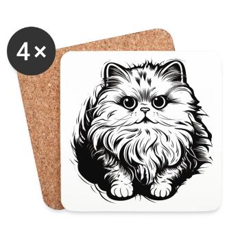 Cute Persian Cat - Untersetzer (4er-Set) - Weiß - Vorne