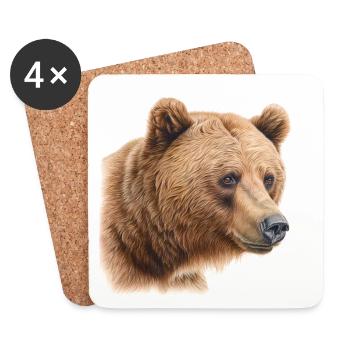 Bear - Coasters (set of 4) - white - Front