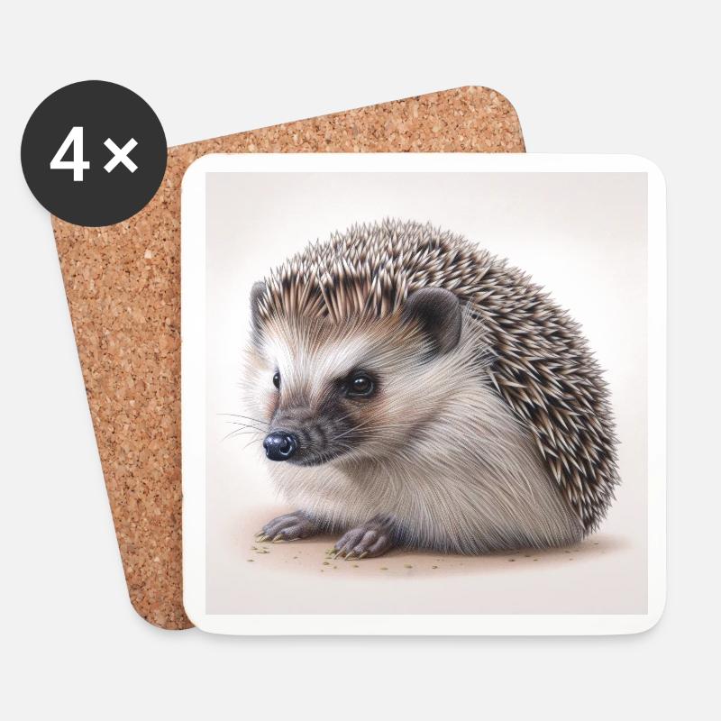 Igel - Untersetzer (4er-Set) - Weiß