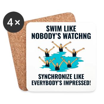Synchroschwimmen Schwimmen Synchronschwimmen - Untersetzer (4er-Set) - Weiß - Vorne