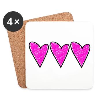 herz symbol love - Untersetzer (4er-Set) - Weiß - Vorne