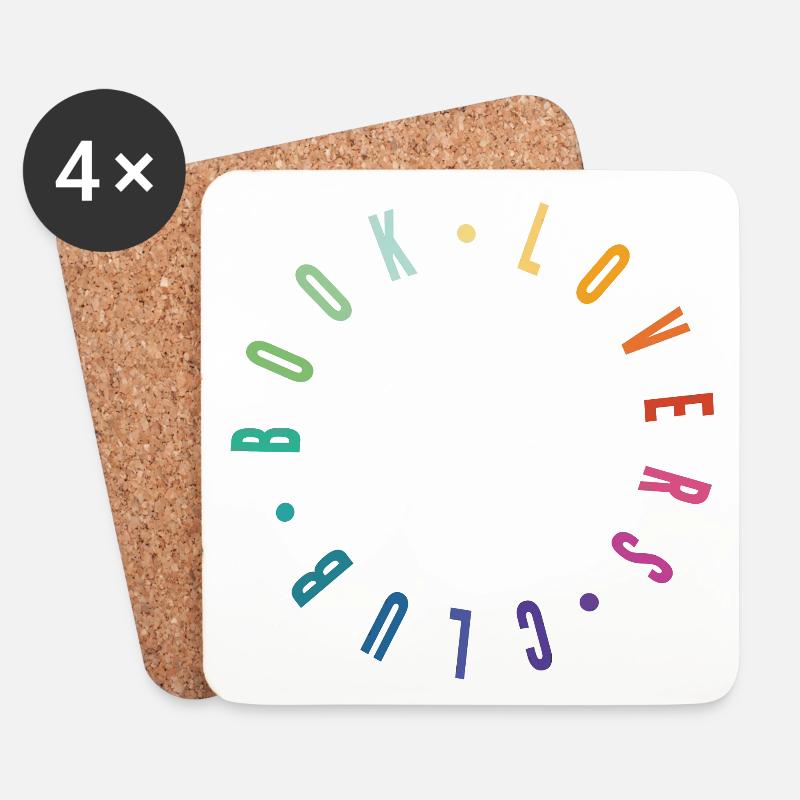 Book Lovers Club Rainbow - Untersetzer (4er-Set) - Weiß