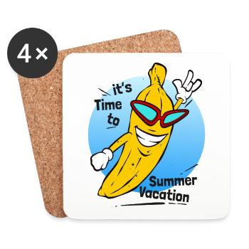 Coole Banane Sommer Meer Urlaub - Untersetzer (4er-Set) - Weiß - Vorne