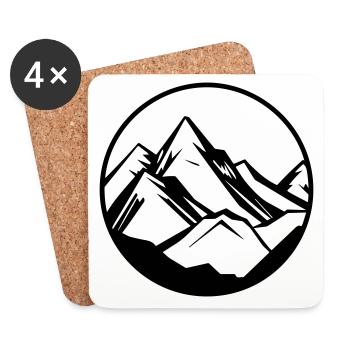 Berge Symbol Mountains - Coasters (set of 4) - white - Front
