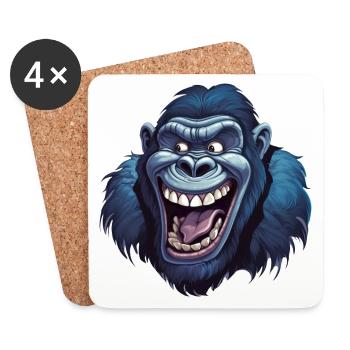 Funny gorilla grins - Coasters (set of 4) - white - Front