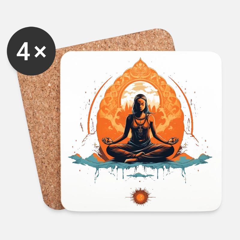Yoga Innere Ruhe - Untersetzer (4er-Set) - Weiß