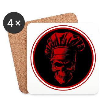 Chef Skull Chef - Coasters (set of 4) - white - Front