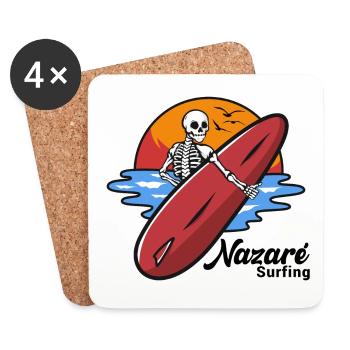 Nazare Surfing Portugal - Untersetzer (4er-Set) - Weiß - Vorne