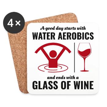 Water Aerobics Aquatic fitness Aqua Exercise Wine - Coasters (set of 4) - white - Front