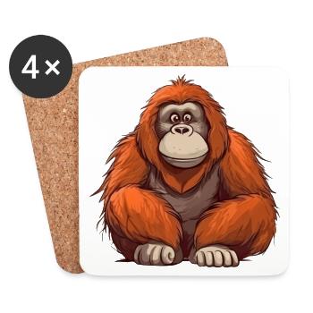 Niedlicher Orang-Utan Affe für Kinder für Kinder - Untersetzer (4er-Set) - Weiß - Vorne