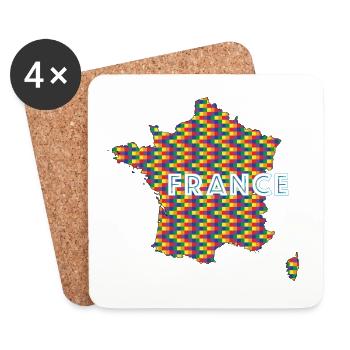 France Pride - Dessous de verre (lot de 4) - blanc - Devant