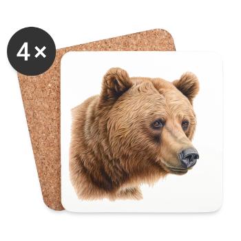 Bear - Coasters (set of 4) - white - Front