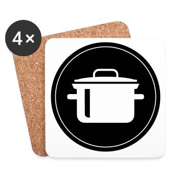 kochtopf kochen - Untersetzer (4er-Set) - Weiß - Vorne