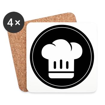 Chef's hat Chef - Coasters (set of 4) - white - Front