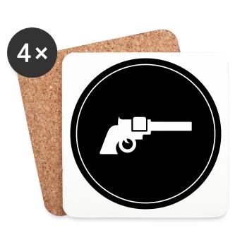 Weapon Symbol Pistol - Coasters (set of 4) - white - Front