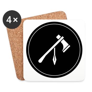 Symbole de hache Amérindiens - Dessous de verre (lot de 4) - blanc - Devant
