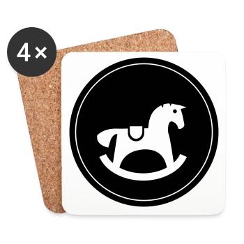 Cheval à bascule Jouet Bébé - Dessous de verre (lot de 4) - blanc - Devant
