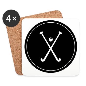 Feldhockey symbol - Untersetzer (4er-Set) - Weiß - Vorne