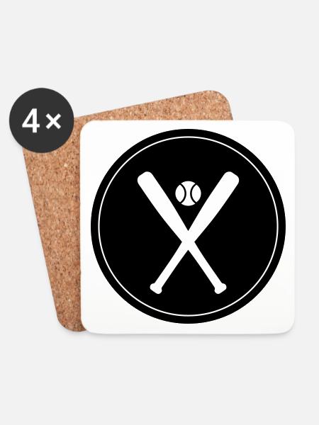 Baseball symbol - Untersetzer (4er-Set) - Weiß