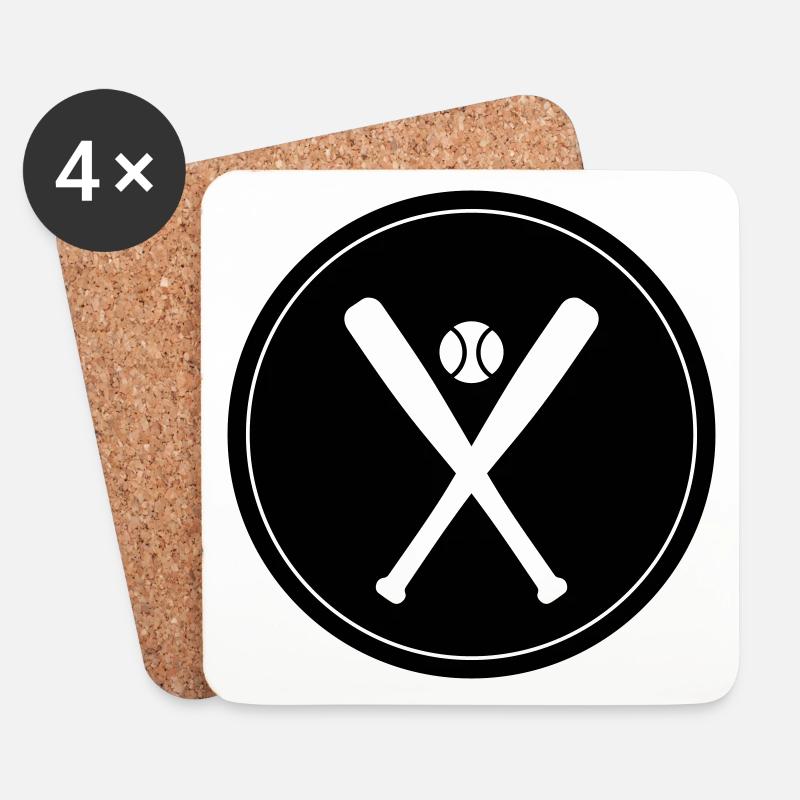 Baseball symbol - Untersetzer (4er-Set) - Weiß