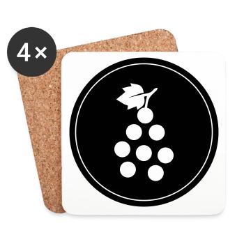 Symbole des raisins - Dessous de verre (lot de 4) - blanc - Devant