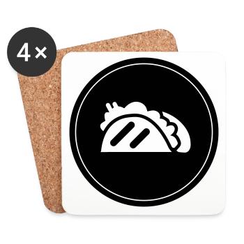 Taco Burrito Symbol Takeaway - Coasters (set of 4) - white - Front