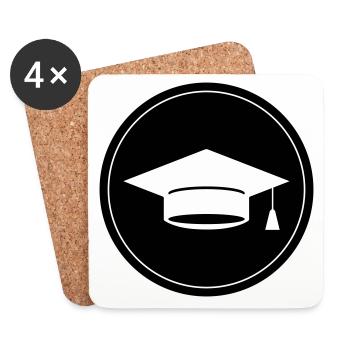 Student Abschluss - Untersetzer (4er-Set) - Weiß - Vorne