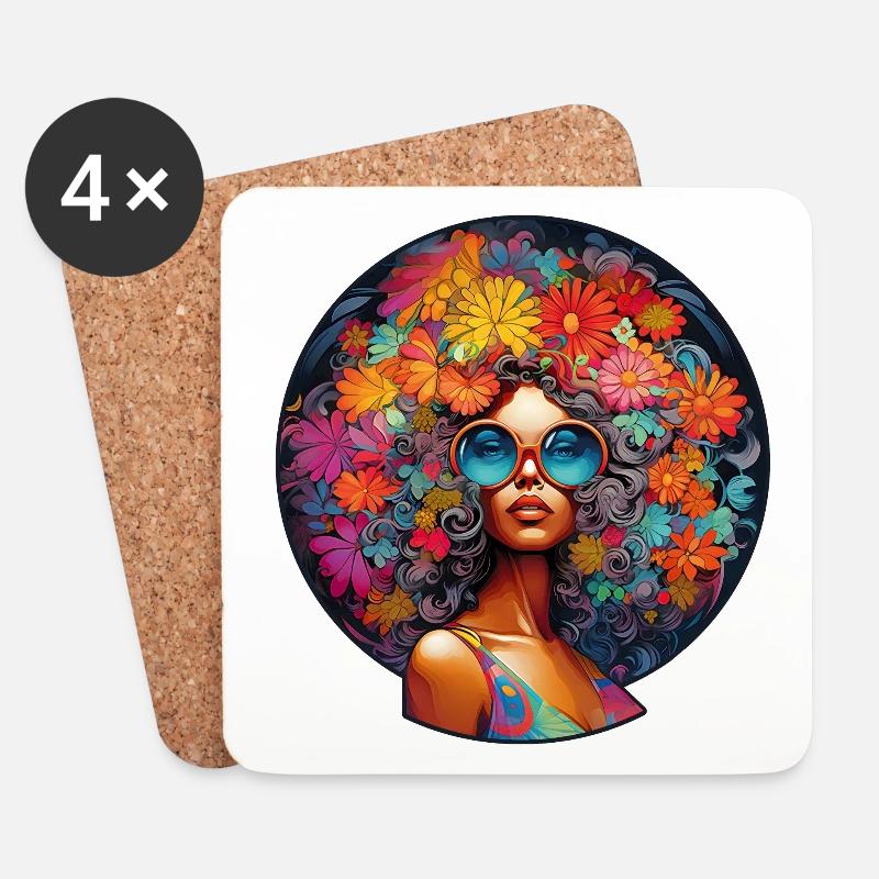 Fleurie Flow Flower Power - Untersetzer (4er-Set) - Weiß