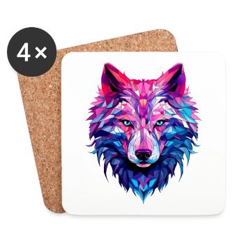 Wolf - Untersetzer (4er-Set) - Weiß - Vorne