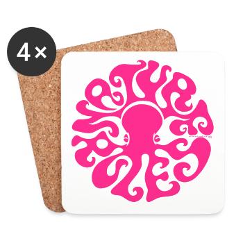 NATURE RULES! psychedelic octopus sixties magenta - Untersetzer (4er-Set) - Weiß - Vorne