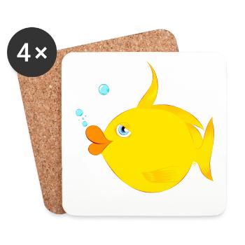 Fisch - Untersetzer (4er-Set) - Weiß - Vorne