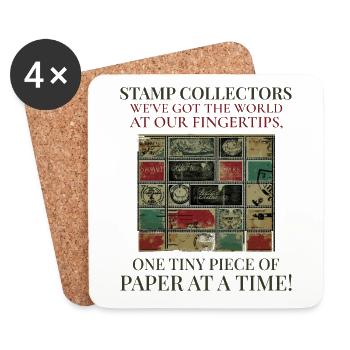 Philately's Delight: Stamp Collectors Unite - Coasters (set of 4) - white - Front