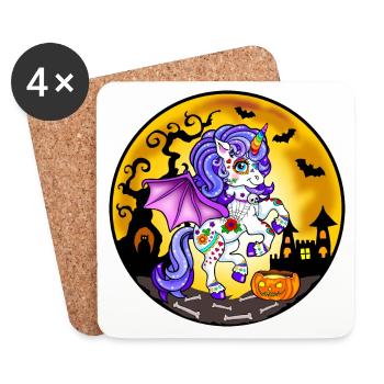 Unicorn Halloween - Coasters (set of 4) - white - Front