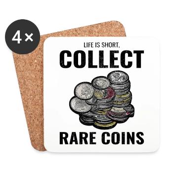 Numismatique de collection de pièces de monnaie - Dessous de verre (lot de 4) - blanc - Devant