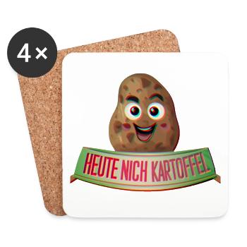 Lustiges Geschenk - Heute nicht Kartoffel - Untersetzer (4er-Set) - Weiß - Vorne
