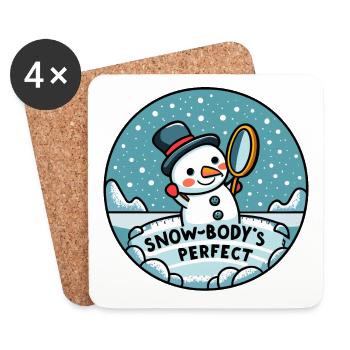 Snow-body's perfect! - Funny Christmas gift - Coasters (set of 4) - white - Front