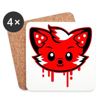 Fox Head Comic Cute - Coasters (set of 4) - white - Front