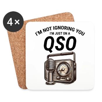 Opérateur de radio amateur nostalgique QSO Vintage classique - Dessous de verre (lot de 4) - blanc - Devant