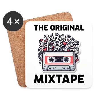 Mixtape Magic des années 80 : Explosion musicale avec cassette - Dessous de verre (lot de 4) - blanc - Devant