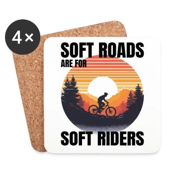 Gravier pittoresque Lever du soleil Routes molles Pas pour nous - Dessous de verre (lot de 4) - blanc - Devant