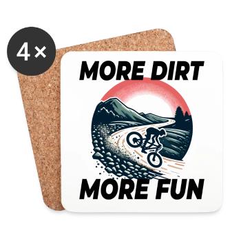 Vintage Gravel Riding More Dirt More Fun Adventure - Coasters (set of 4) - white - Front